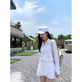 luqi lulu春夏外穿POLO翻领云感透气两件套网球高尔夫防晒套装 女