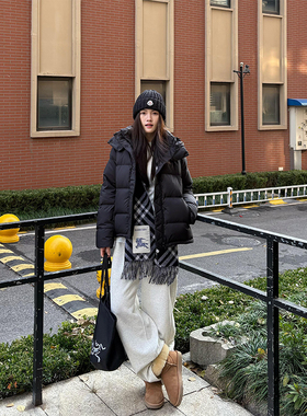 luqi lulu冬季Puff五格羽绒服加厚运动休闲拆卸连帽外套女