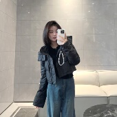 luqi 外套 Jacket三格鸭绒连帽羽绒泡芙短款 lulu冬季 Puff