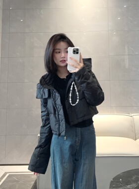 luqi lulu冬季Puff Jacket三格鸭绒连帽羽绒泡芙短款外套