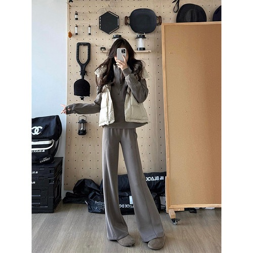luqilulu秋冬罗纹款瑜伽长裤女