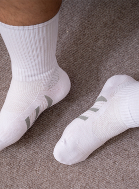 酷宝先生运动白袜长筒纯棉春夏季薄款篮球透气吸汗防臭毛巾底袜子