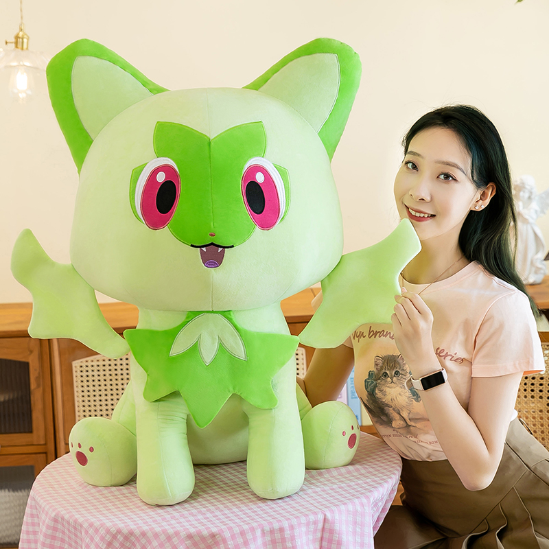 软萌绿色小猫儿童玩偶送女友礼物