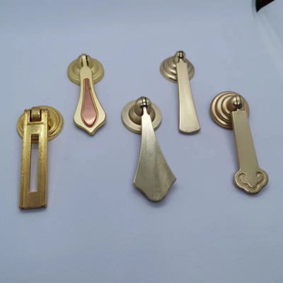 新中式金色柜门拉手单孔拉手复古锌合金拉手如意拉手抽屉吊坠把手
