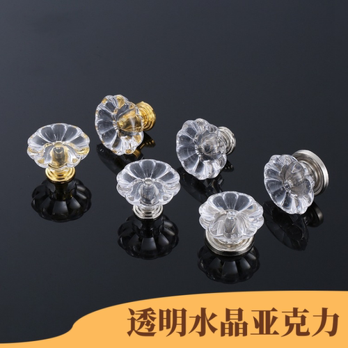 透明亚克力仿水晶钻石拉手欧式家居抽屉橱柜鞋柜门新款圆形把手