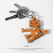 老友皮皮 头层牛皮手工机器人挂饰钥匙扣F