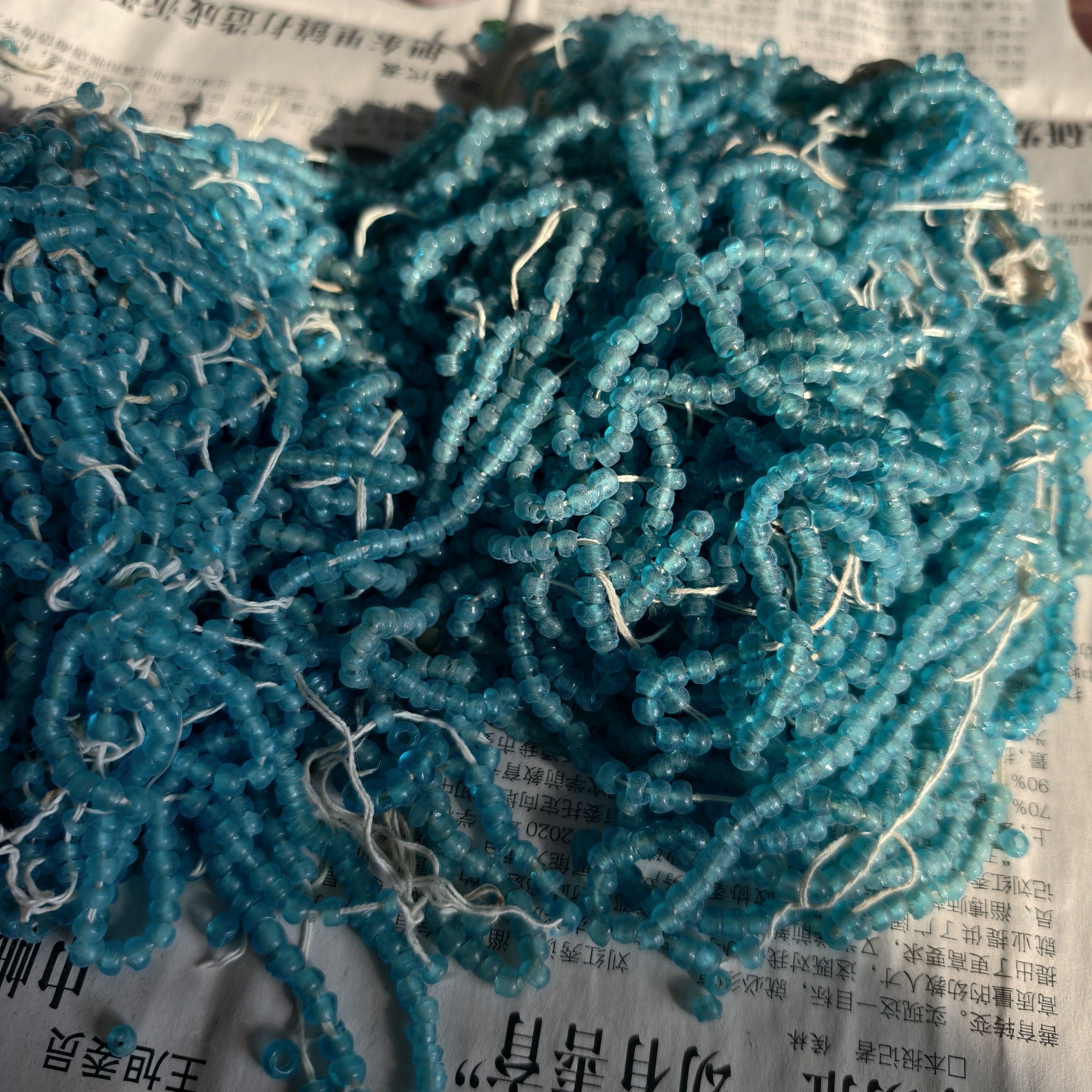 湖蓝米珠螺纹珠约50串4-5mm不退换,饰品/流行首饰/时尚饰品新,琉璃,淘宝优惠券,粉丝福利购,淘宝优惠卷