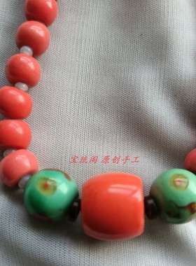 包邮原创风老鼓毛衣链天然项链
