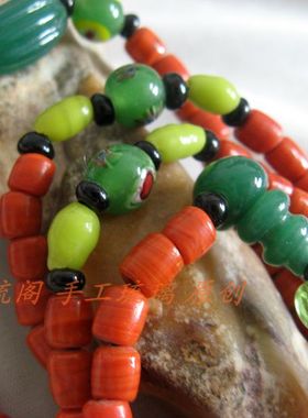 包浆老琉璃珠子项链4折