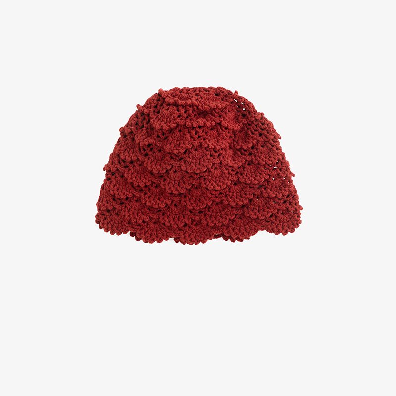 波西米亚风编织包头帽女2025秋冬镂空民族风套头帽针织帽子