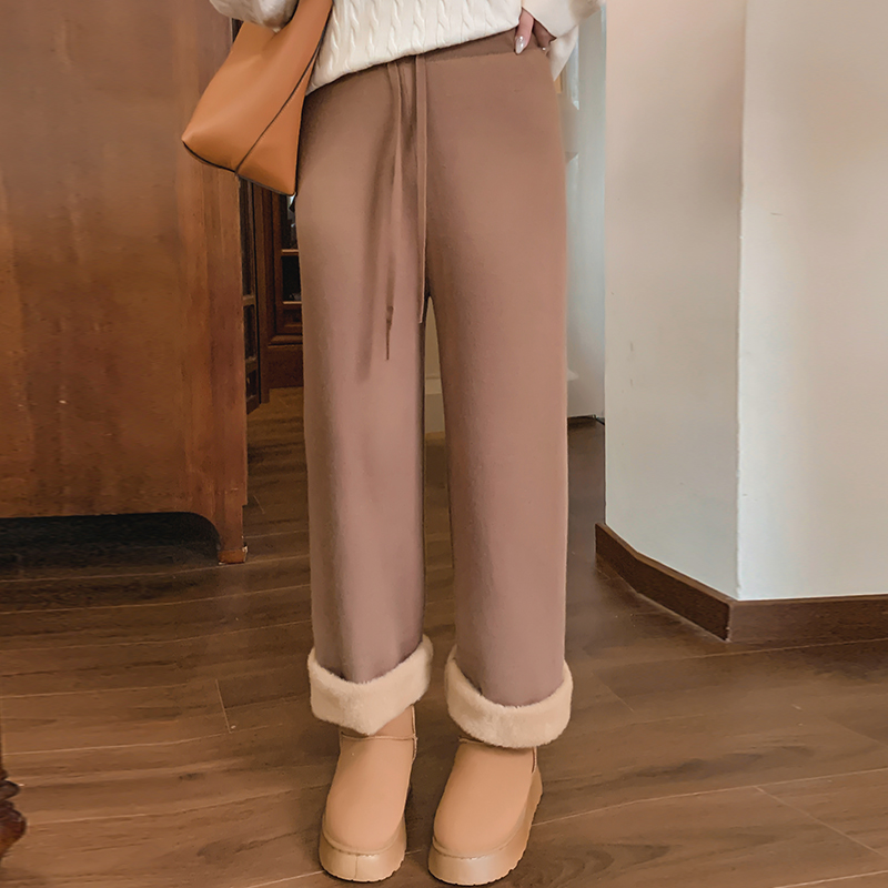 H型甜美薇薇家长裤松紧腰