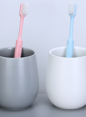 陶瓷洗漱杯酒店专用刷牙杯白色陶瓷水杯宾馆简约家用牙缸漱口杯子
