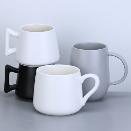 酒店客房专用陶瓷杯简约大肚饮水杯咖啡杯办公室瓷杯子马克杯定制