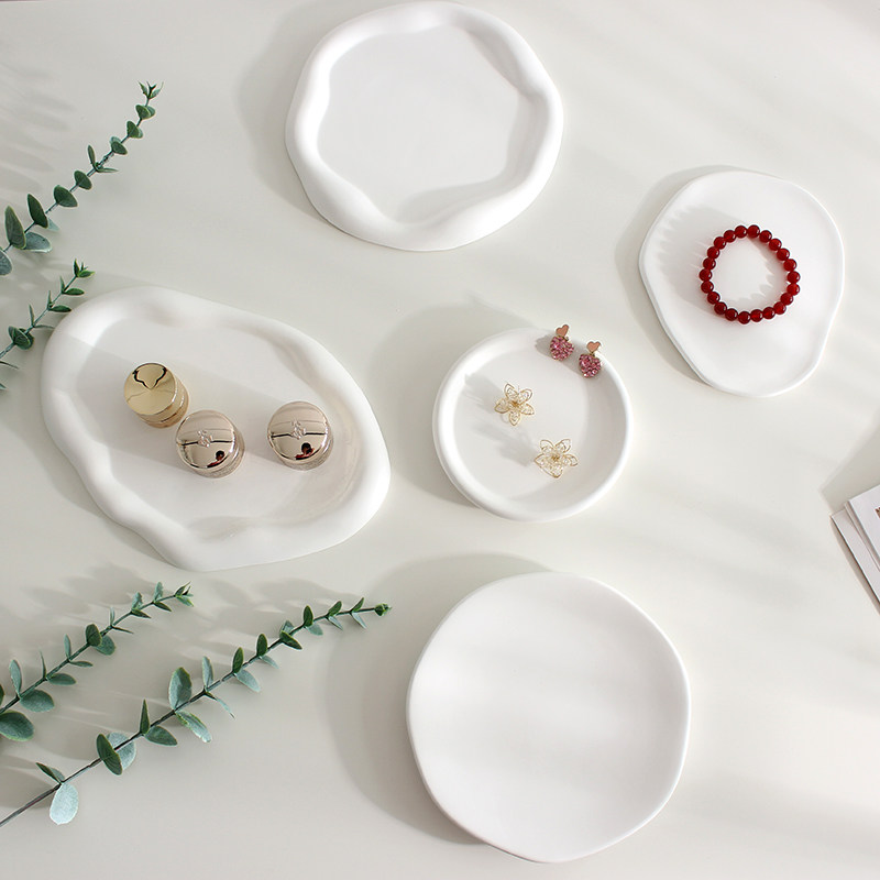 淘宝ins不规则云朵石膏盘子首饰珠宝拍摄照戒指耳环摄影道具摆件