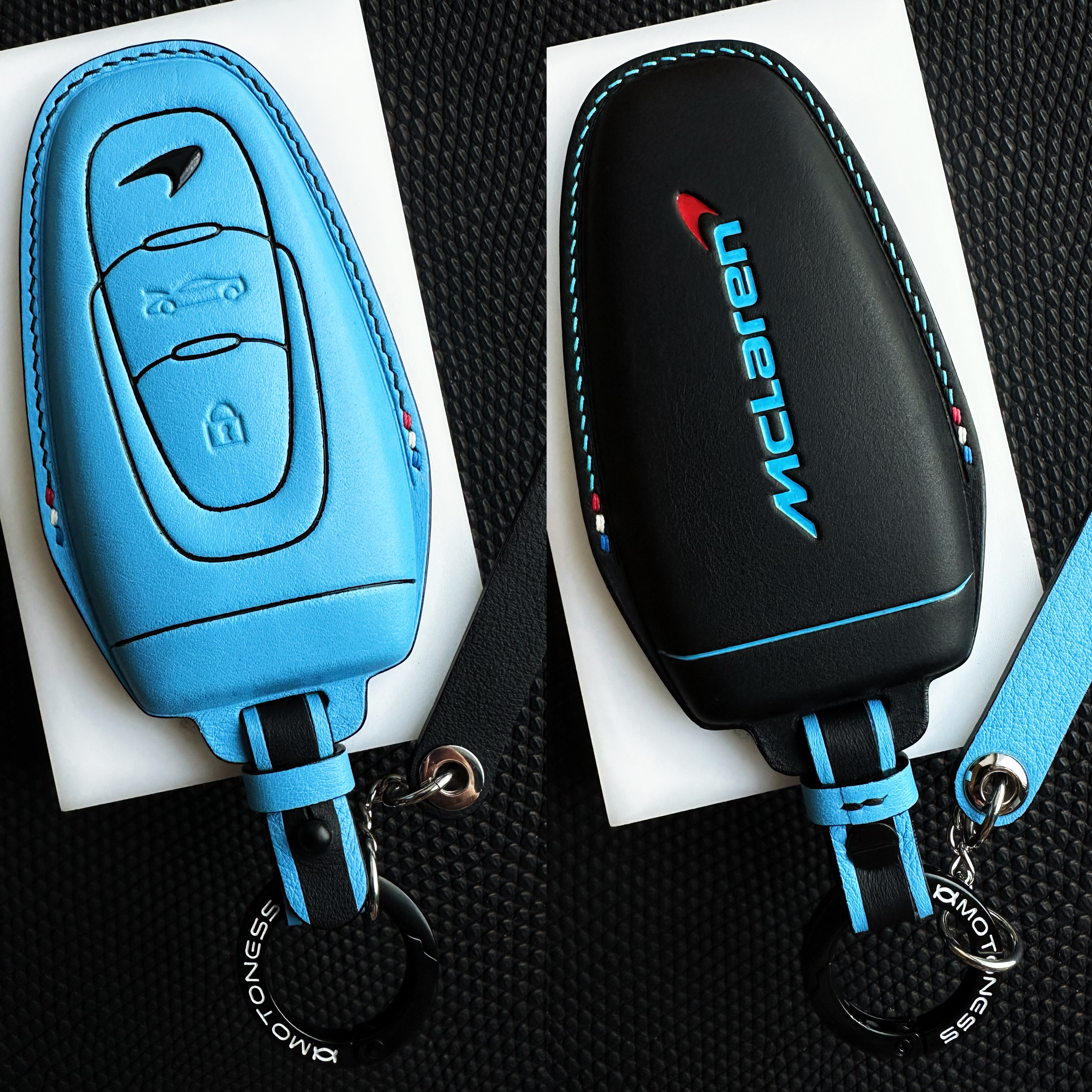 适用迈凯伦Mclaren手工定制真皮汽车钥匙套/情侣/送人/礼物/生日