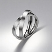 时尚 双环钛钢戒指男女潮牌简约素圈个性 指环食指尾戒子2025手饰品