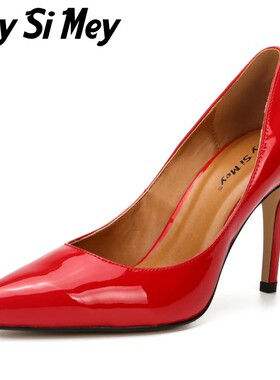 黑丝美A12款变装伪娘CDTS反串大号10厘米尖头性感大码高跟女单鞋