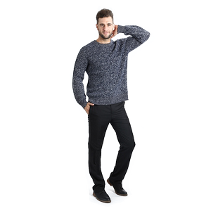 Sungod日神秋冬新款圆领纯羊绒长袖男士休闲经典百搭加厚针织毛衣