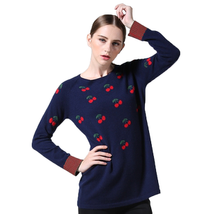 日神高领条纹羊绒衫女新款纯色印花水钻针织毛衣开衫V领背心马甲