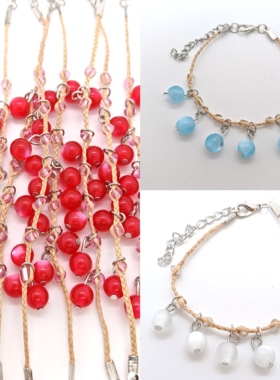 夜市饰品猫眼石手链多色幸运草