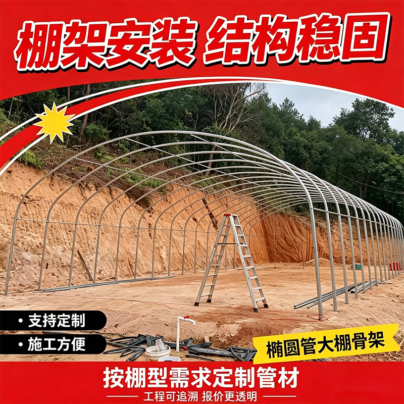 蔬菜种植大棚骨架温室养殖大棚全套保温养鸡鸭鹅猪牛羊大棚连体棚
