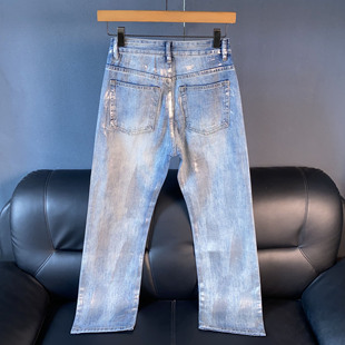 美式高街设计感直筒牛仔裤男春秋宽宽松高端男生休闲潮流长裤子