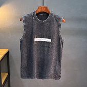 T恤宽松运动砍袖 纯棉背心男夏季 潮 汗衫 宽肩无袖 新款 篮球跨栏男装