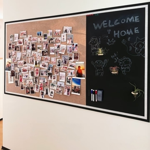 毛毡板磁吸黑板组合照片墙贴磁性白板软木板留言冰箱贴展示板装 饰
