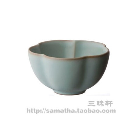 【三昧轩】台湾陶作坊 怀汝梅花杯粉青 汝窑（专柜正品）