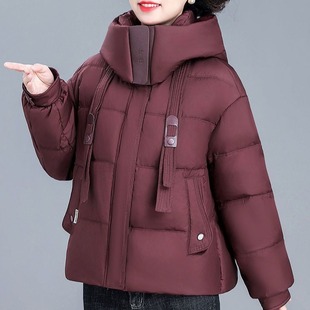 妈妈羽绒服女冬季小个子新款中老年女士短款冬装加厚外套高级洋气