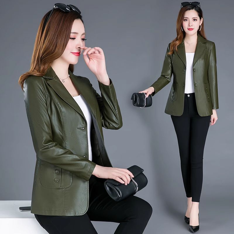 加棉加厚皮衣女2025秋冬新款妈妈修身显瘦洋气短款女士皮衣外套女