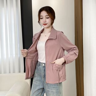 薄款女外套户外单层薄风衣超轻速干上衣宽松大码中年妈妈外套