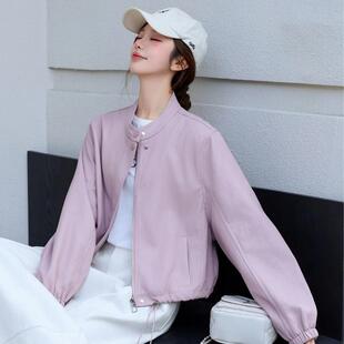 皮衣百搭短款 口袋标准立领长袖 外套洋气 新款 2026春季