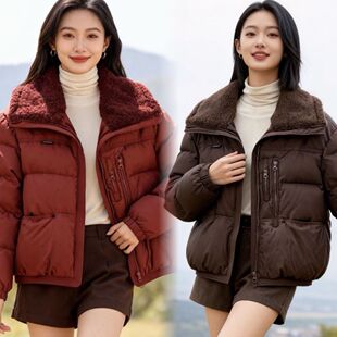 翻领洋气时尚新年红羽绒服外套2026保暖冬季新款鸭绒今年爆款外套