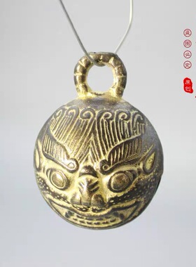 仿古做旧兽面铜铃铛风调雨顺挂件铃铛马铃铛狗铃铛纯铜复古门铃
