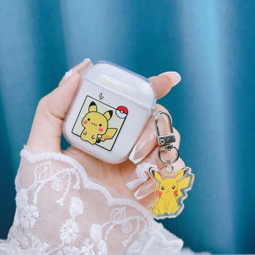 线条airpods4保护套四代airpodspro3送花可爱情侣iphone蓝牙耳机套airpod2代透明ipod保护壳软适用--皮卡丘