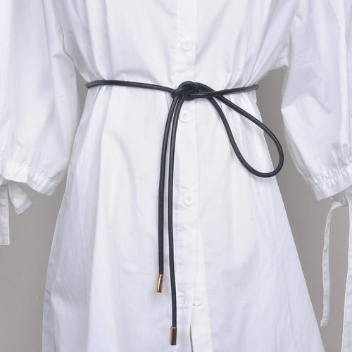 牛永真细腰带羊皮配大衣毛衣配饰