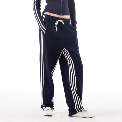 高品质aoan正确版拼边加绒运动裤 宽松休闲卫裤2024秋冬新品