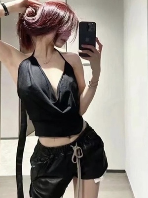 REFLEXION正确版挂脖露背吊带显瘦背心垂坠感RO