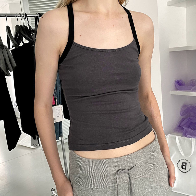 小众吊带露背春夏新款f*x打底衫