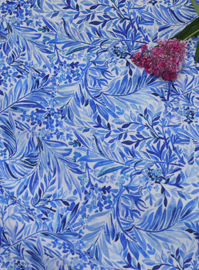 Wallace Gardren80支平替LIBERT长绒全棉数码印花布料面料女服装