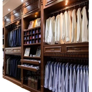 男全屋定制样板房衣帽间展厅衣柜挂件衣服拍摄样品白衬衫 摆件 西裤
