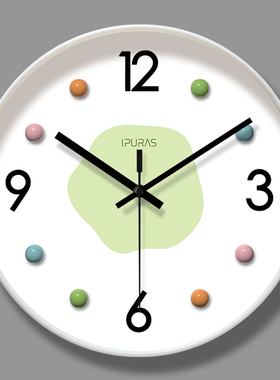 易普拉7013轻奢奶油风时钟客厅创意钟表挂墙装饰书房餐厅静音挂钟