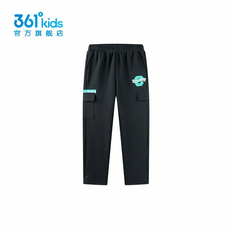361°男童针织运动长裤敞口新品2025春秋儿童抽绳工装裤K52513505图片