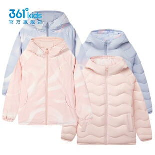 361°女童两面穿羽绒服连帽新品2025冬中大童插肩袖外套K62541902