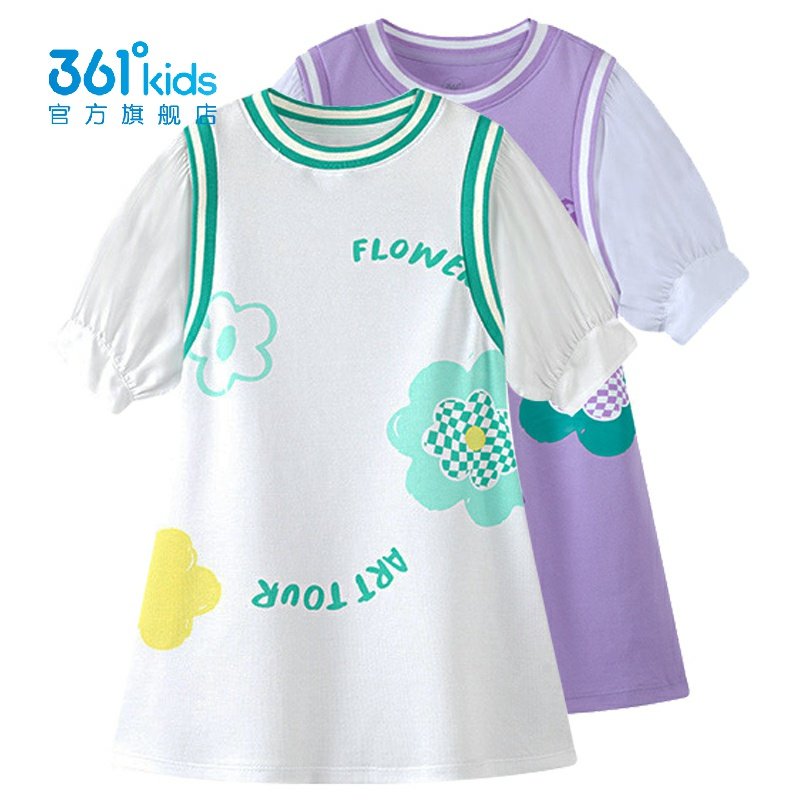 361°女童针织连衣裙假两件新品2024夏中小童棉质裙子K62424402,童装/婴儿装/亲子装,连衣裙,淘宝优惠券,粉丝福利购,淘宝优惠卷