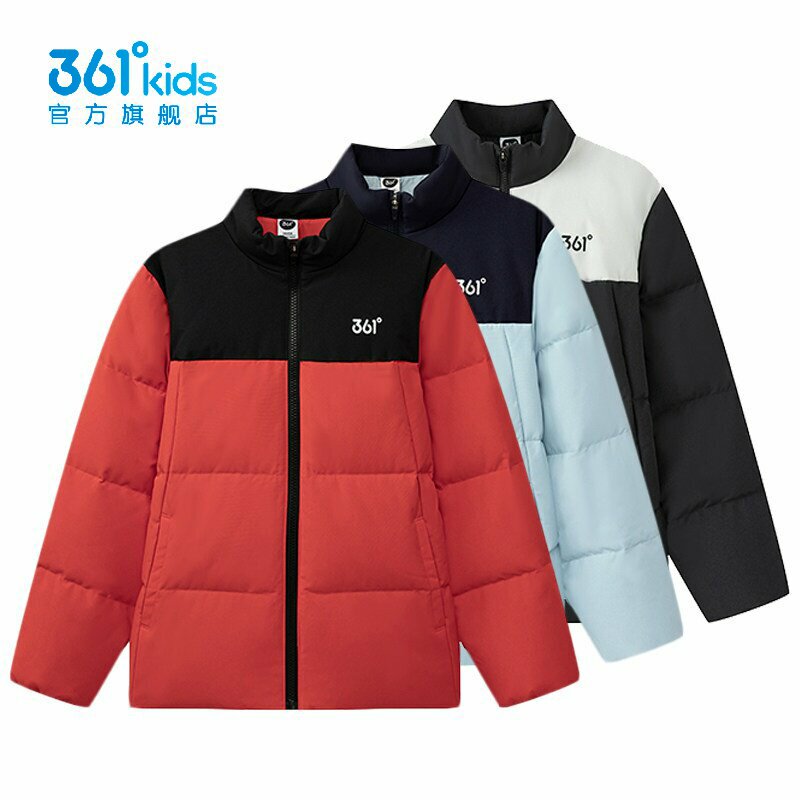 361&deg;男童立领羽绒服拼色新品2025冬季儿童防风运动外套K52549905