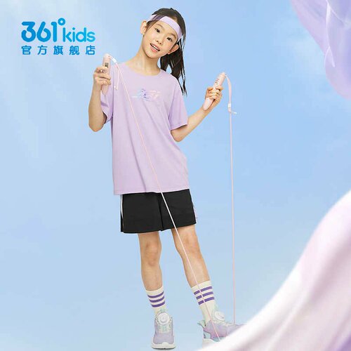 361°女童针织短裤宽松五分裤新品夏中大童运动裤子N62321504