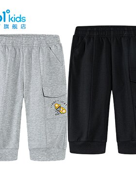 361°男童运动裤棉质新品夏季中小童印花针织七分裤K52424507