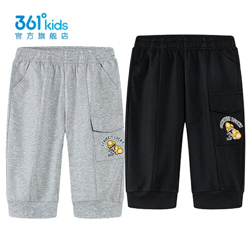 361°男童运动裤棉质新品夏季中小童印花针织七分裤K52424507